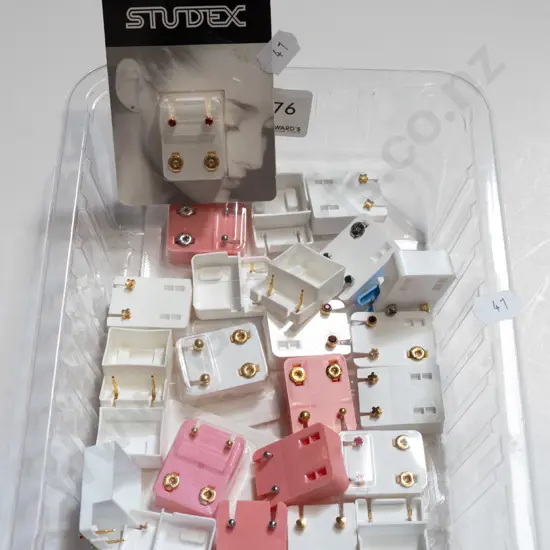 tray of stud earrings