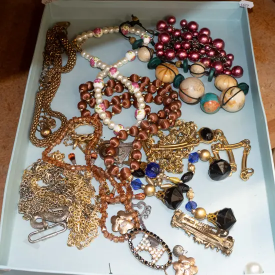 tray of costume jewellery