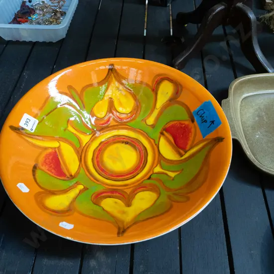 Poole Delphis fruit bowl - chip to rim Diam 340