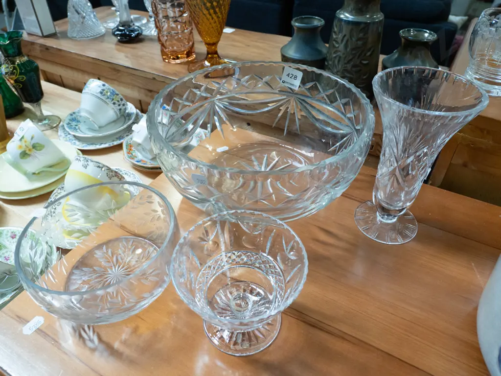 cut crystal bowls, comport, vase Image 1++