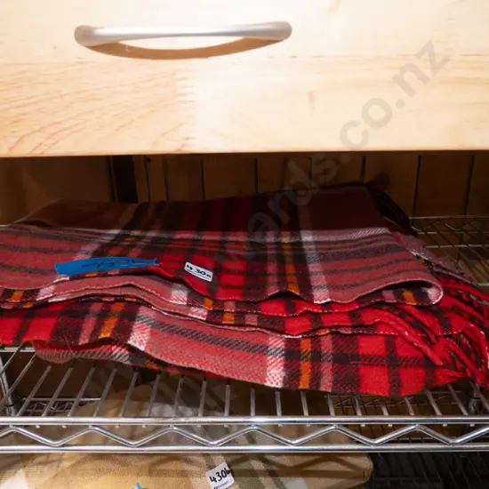 checked woollen travel blanket