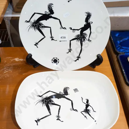 Wade retro dancing figures plate and bowl