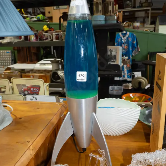 rocket themed lava lamp