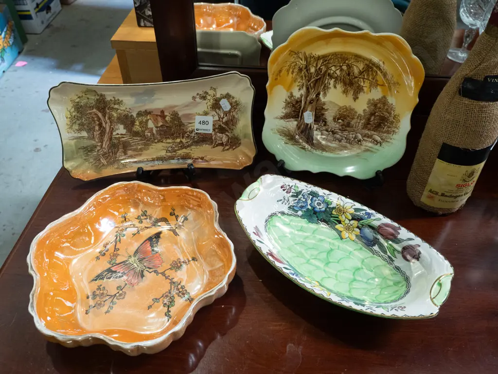 Maling thumb print dish, Tunstall butterfly bowl, Doulton plate etc Image 1++
