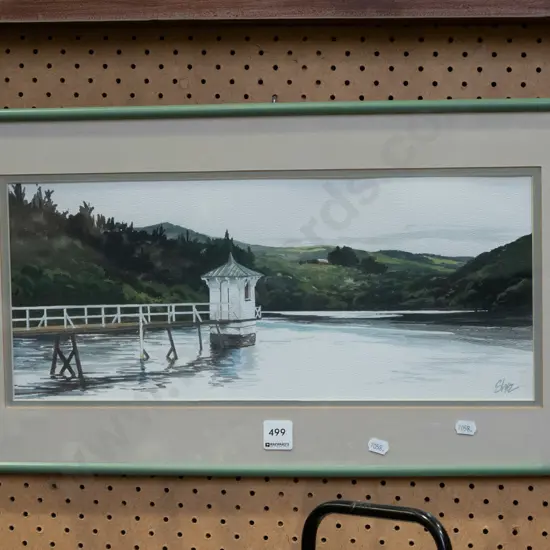framed watercolour - Ross Creek Reservoir