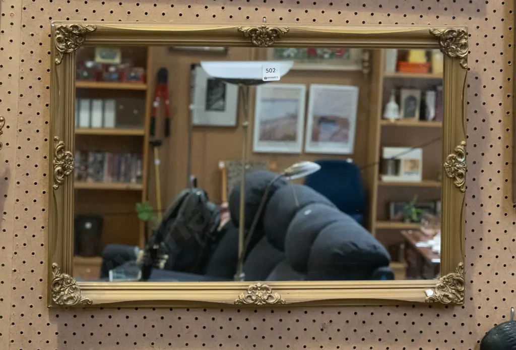 gilt framed wall mirror H420 W630 Image 1++