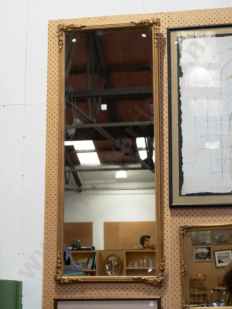 gilt framed wall mirror H1300 W530 Image 1++