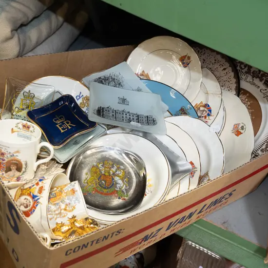 large assortment of royal memorabilia china