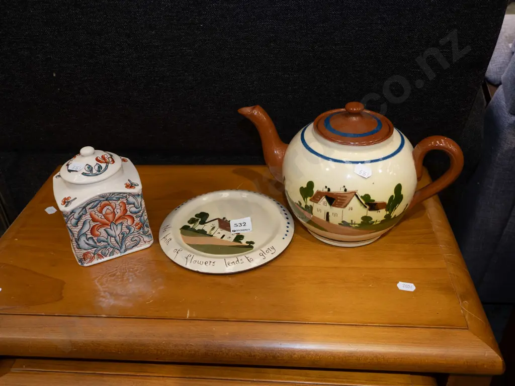Torquay teapot and stand, Masons Packwood canister Image 1++
