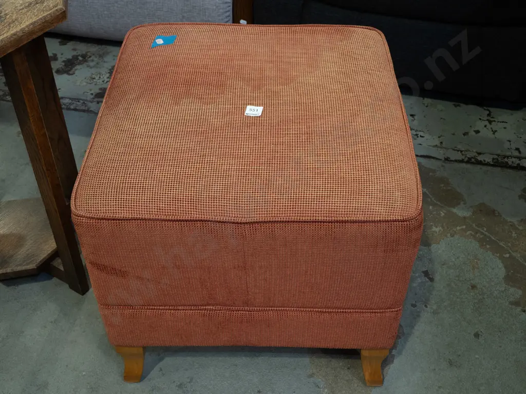 orange ottoman - some staining Image 1++