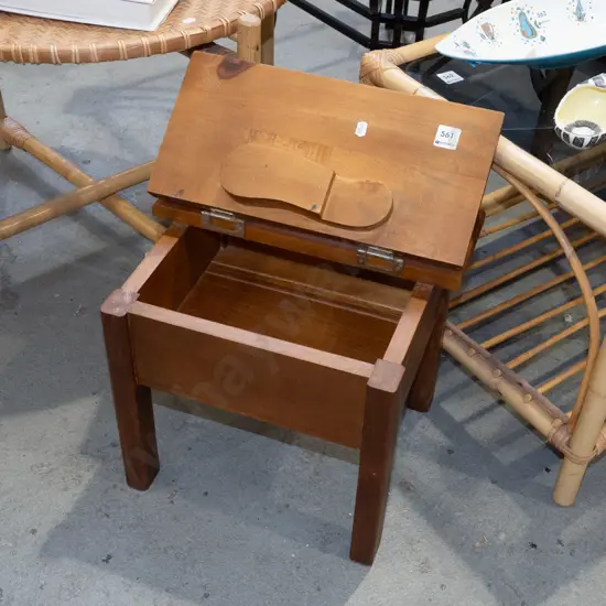 solid pine shoe polish box/stand