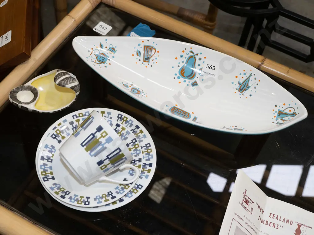 Crown Devon retro bowl, Royal Vale trio, German pottery dish Image 1++