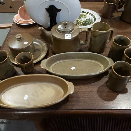 Temuka pottery coffee cups, creamer, dishes etc