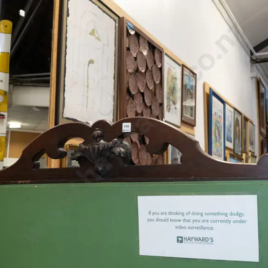 carved mahogany pediment L970