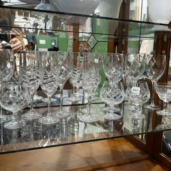 assorted crystal wine glasses