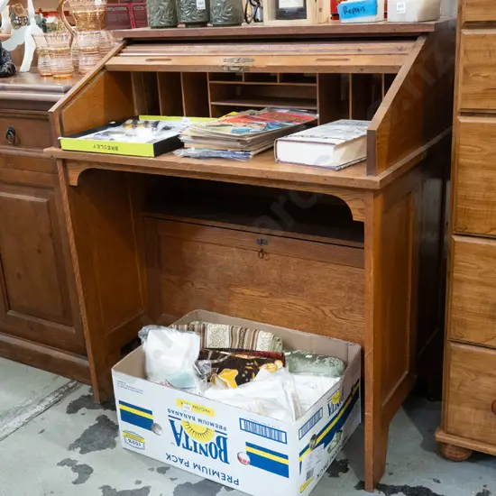 oak roll top desk - lock not working H1025 W910 D585