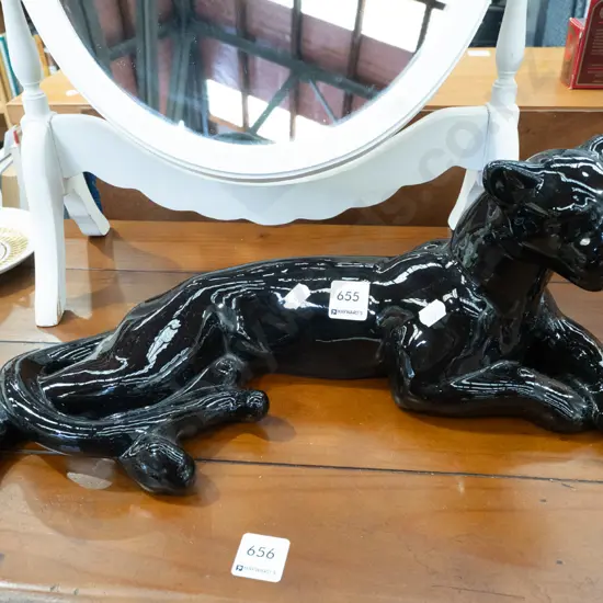 black panther ceramic figurine L450