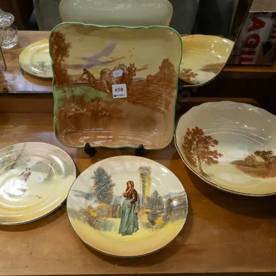 Royal Doulton bowls, 2x plates