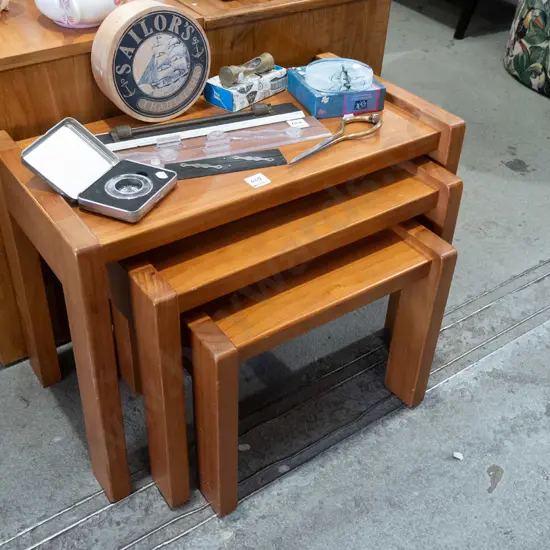 solid rimu nest of 3 tables