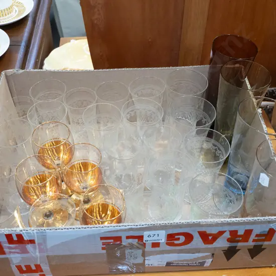 box of glass ware