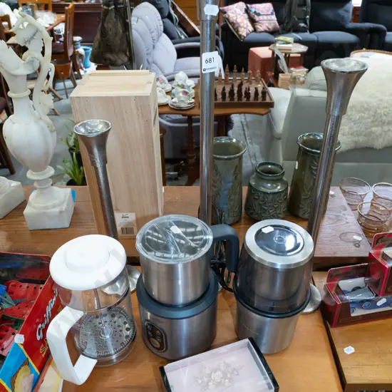 candlesticks  H520, coffee plunger, coffee blender etc
