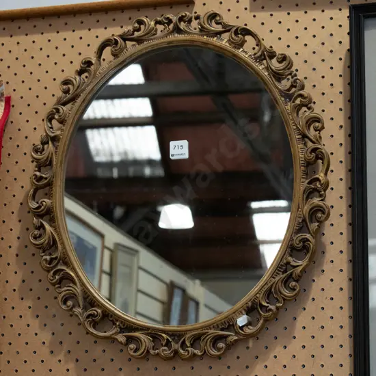 gilt framed wall mirror H500