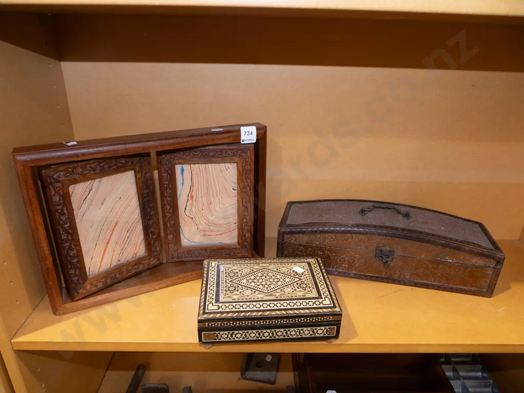 wood inlaid musical jewellery box, photo frame etc Image 1++
