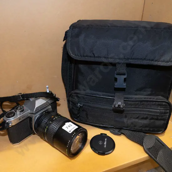 Pentax 35mm camera and bag
