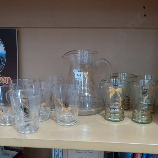 water jug and various tumblers