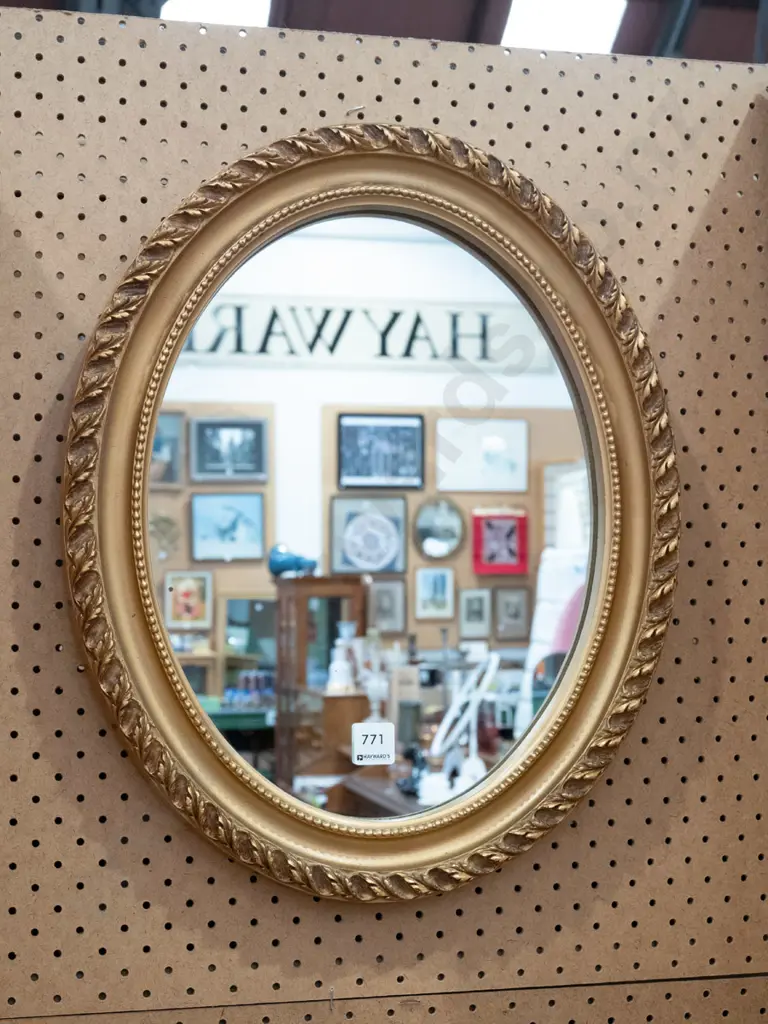 gilt framed oval wall mirror Image 1++