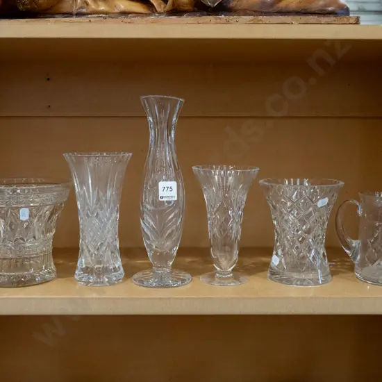 cut crystal vases and water jug Tallest H260