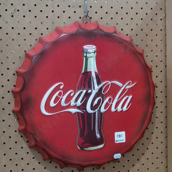 Coca Cola tin bottle cap print