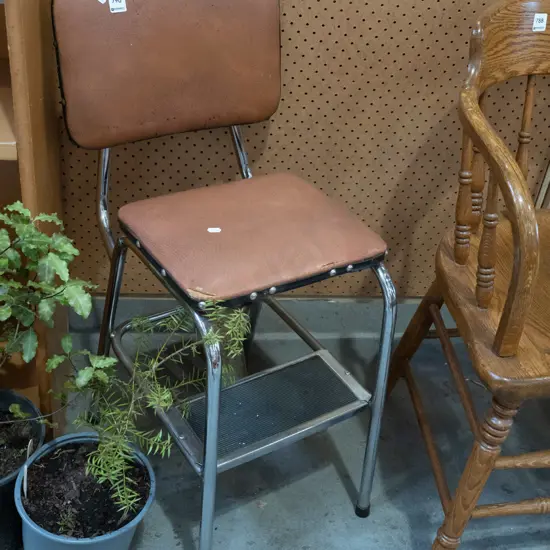 vinyl top chair/step stool