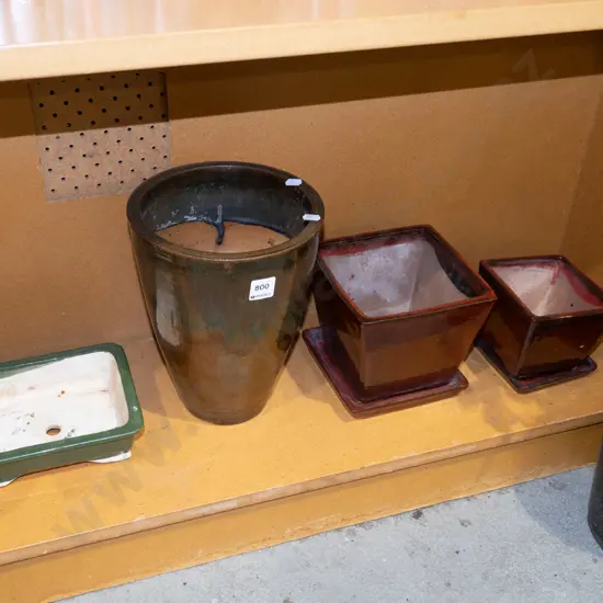 glazed planters, bonsai planter