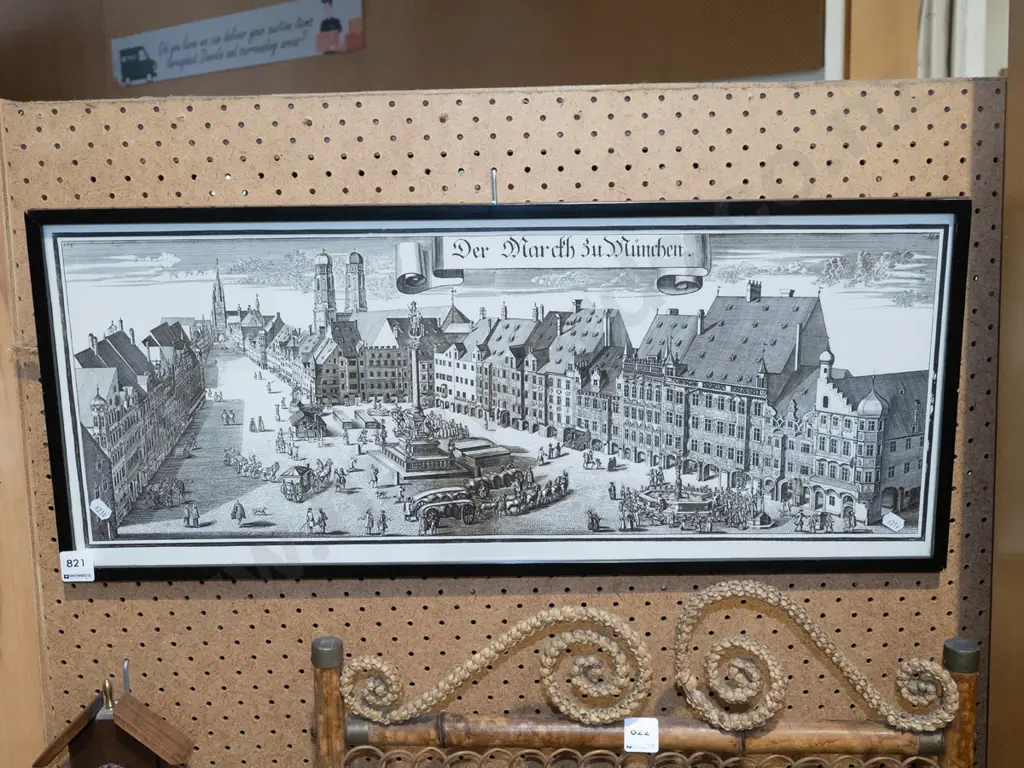 framed historic print - German town square Image 1++