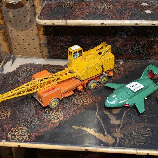 diecast toy crane, Thunderbirds plate - damage 
