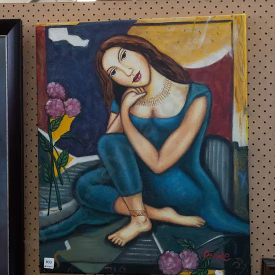framed oil - portrait