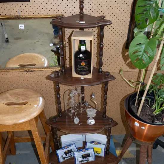 mahogany 4 tier corner what not H1220