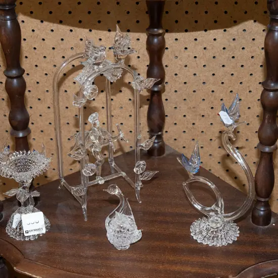 assorted hand blown glass ornaments
