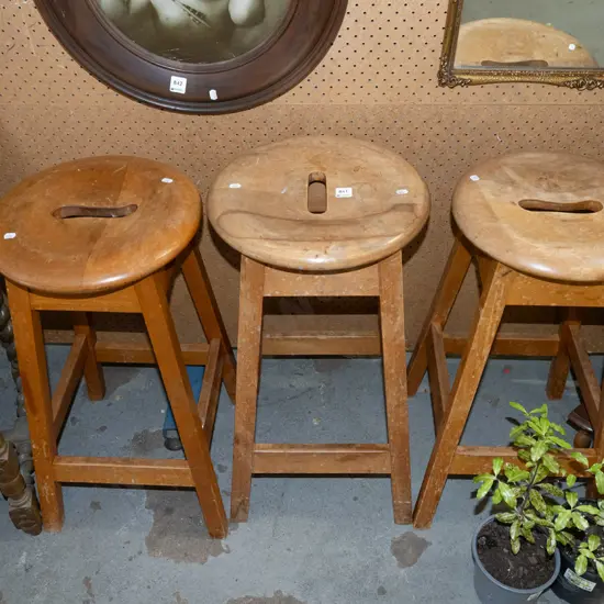 3x rimu stools
