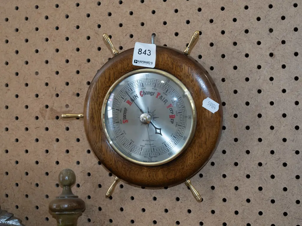 ship's wheel barometer Image 1++