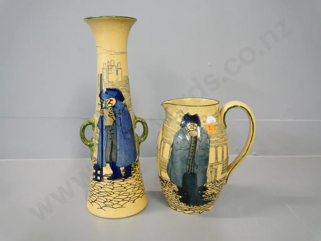 Royal Doulton 'Night Watchman' jug and vase H-300 Image 1++