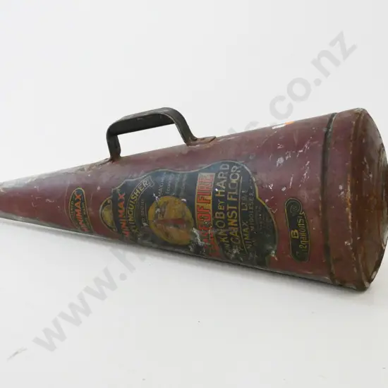 vintage English Mini-Max cone-shaped fire extinguisher L-850