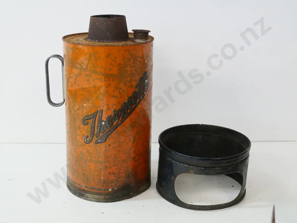 vintage Thermette with Prevent Forest Fires label - corrosion and wear - H-400 on base Image 1++