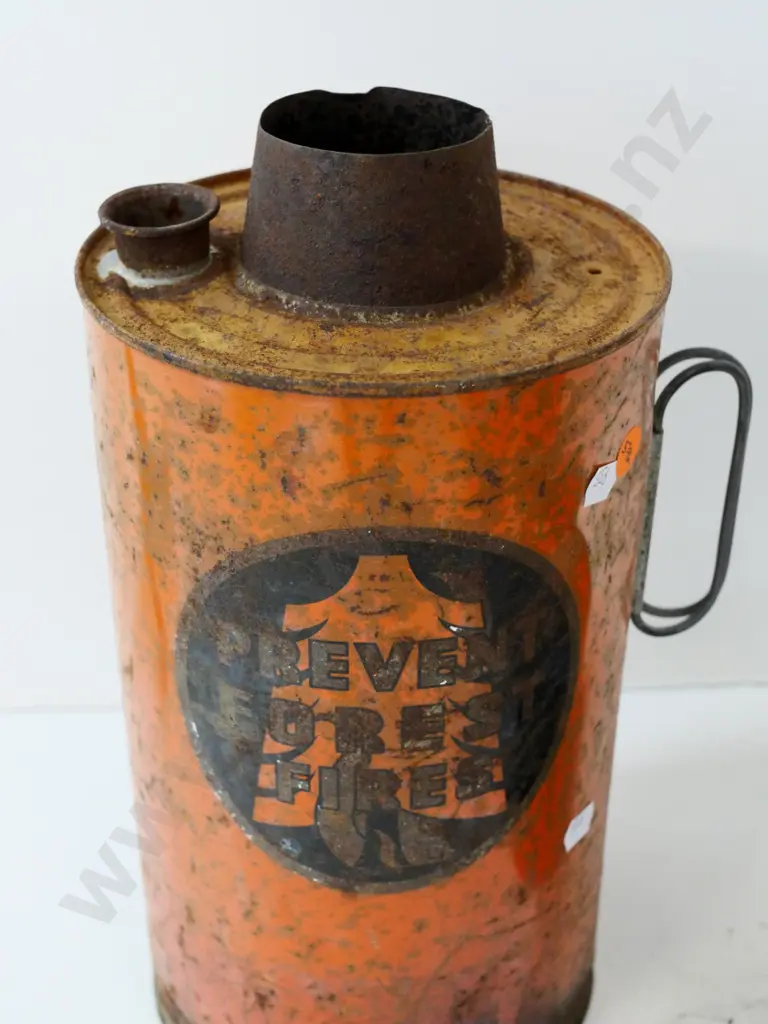 vintage Thermette with Prevent Forest Fires label - corrosion and wear - H-400 on base Image 1++