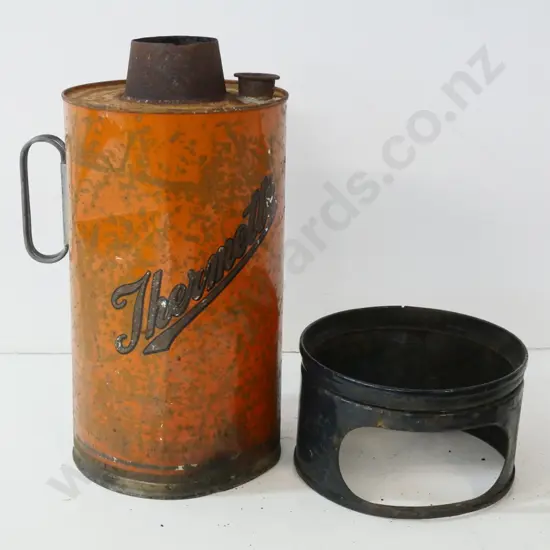 vintage Thermette with Prevent Forest Fires label - corrosion and wear - H-400 on base