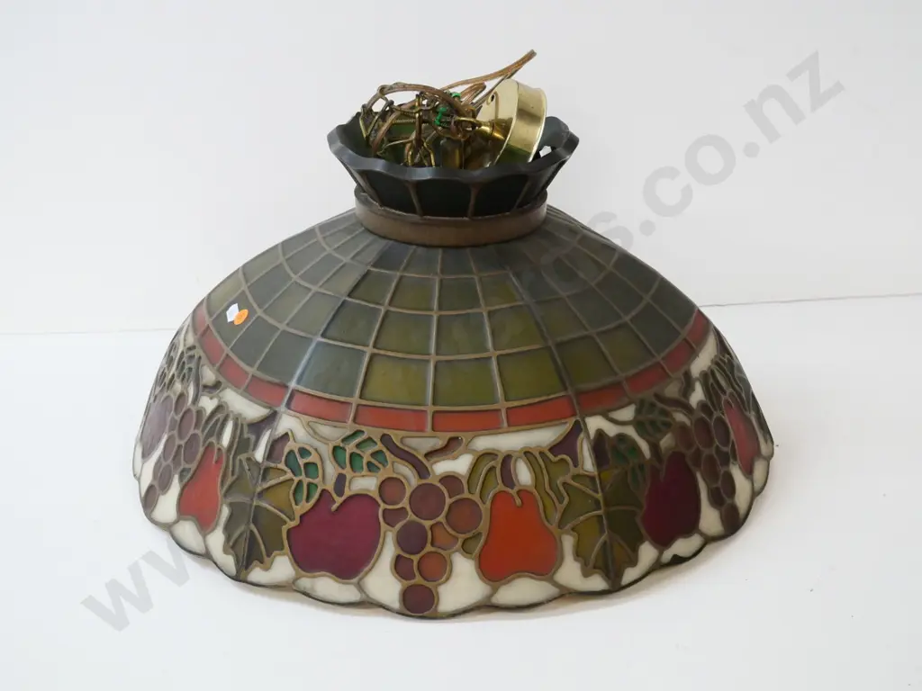 composite faux-leadlight ceiling light fitting - a few chips to composite H-300 Diameter 500 Image 1++