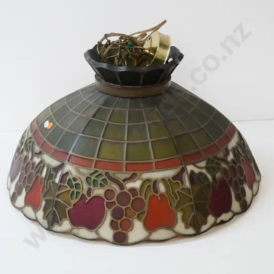 composite faux-leadlight ceiling light fitting - a few chips to composite H-300 Diameter 500