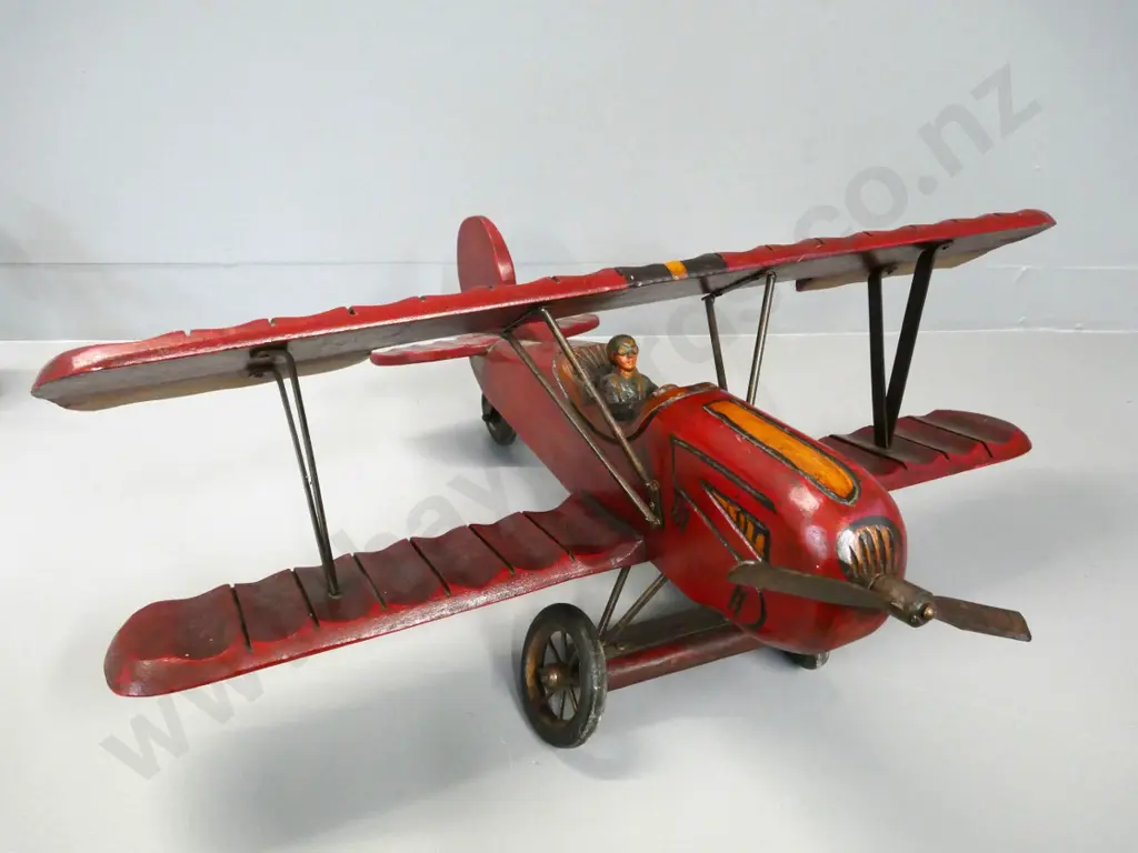 large wooden decorative model airplane with metal & rubber wheels H-300 L-720 Wingspan 750 Image 1++