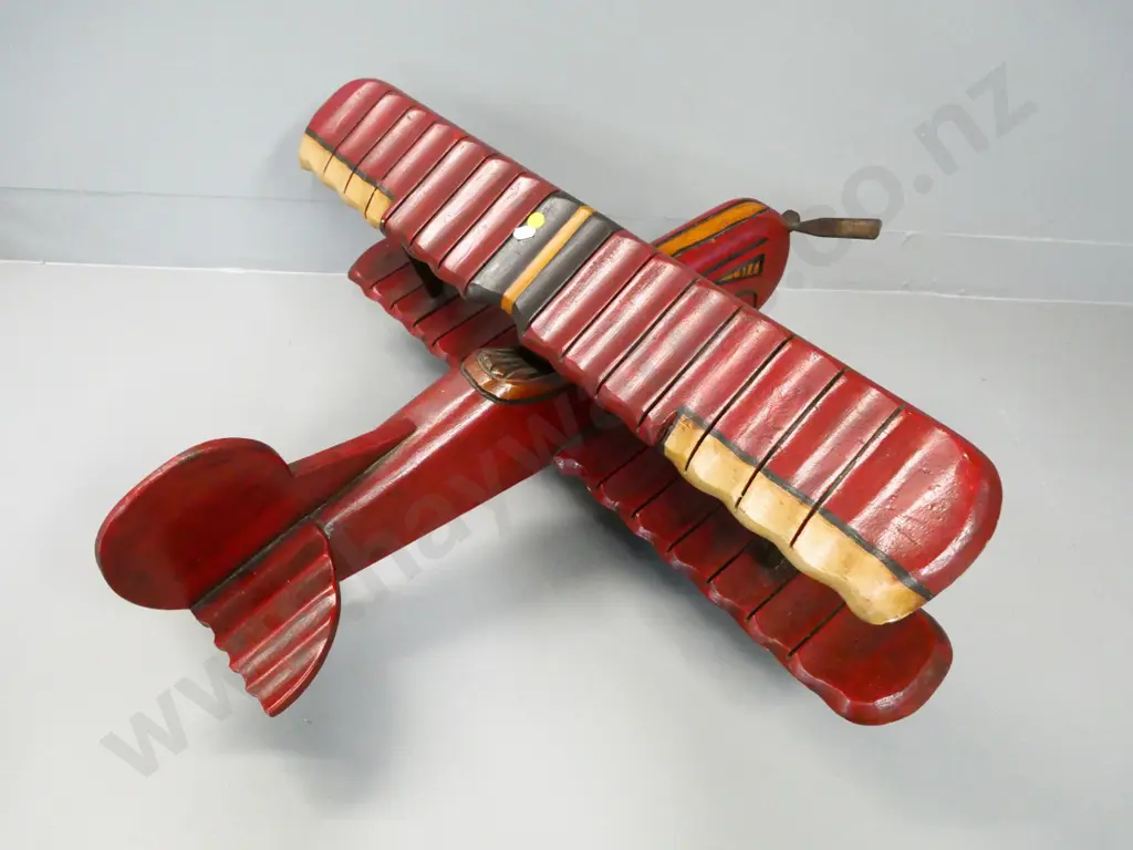 large wooden decorative model airplane with metal & rubber wheels H-300 L-720 Wingspan 750 Image 1++